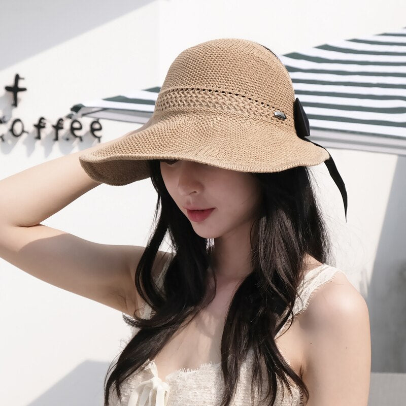 Trendiger Sommerstrohhut mit Öffnung für Pferdeschwanz | 1 kaufen, 1 gratis - SonnenSchwung