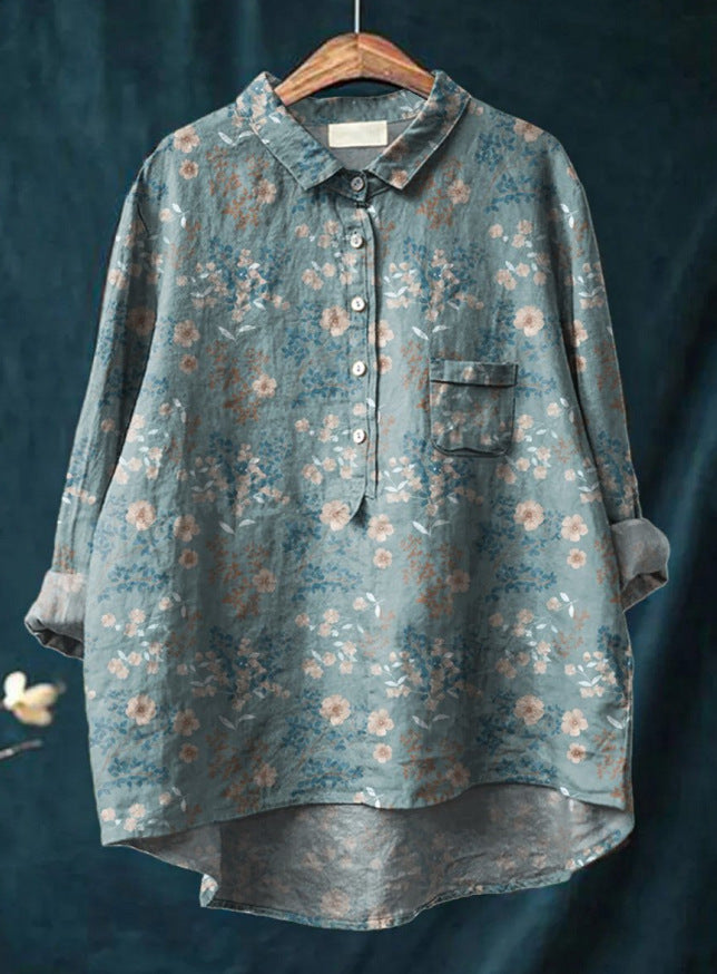 Klassische Damen Bluse mit Blumenmuster