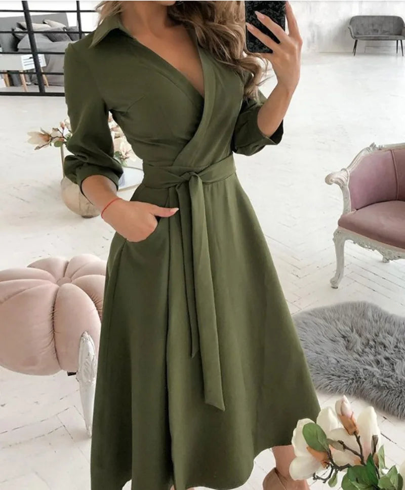 Wickelkleid Mit Gürtel Für Damen | Formell
