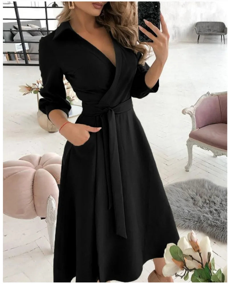 Wickelkleid Mit Gürtel Für Damen | Formell