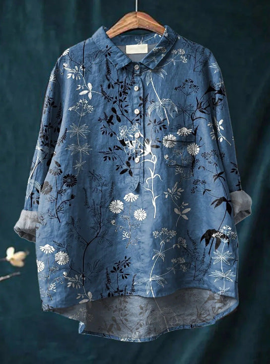 Klassische Damen Bluse mit Blumenmuster