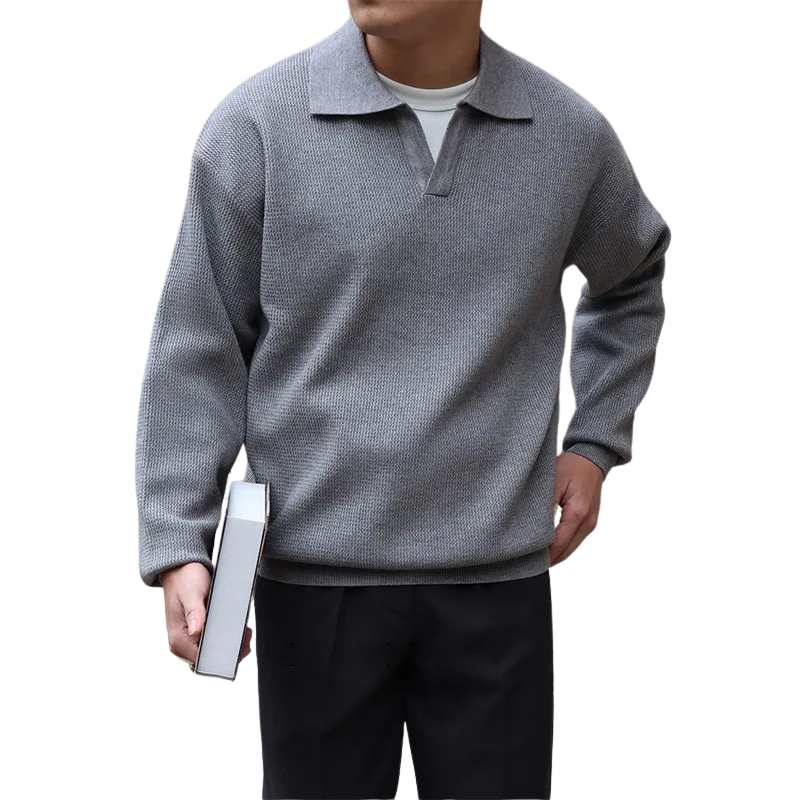 GentleKnit - Herren Langarm Polo Pullover