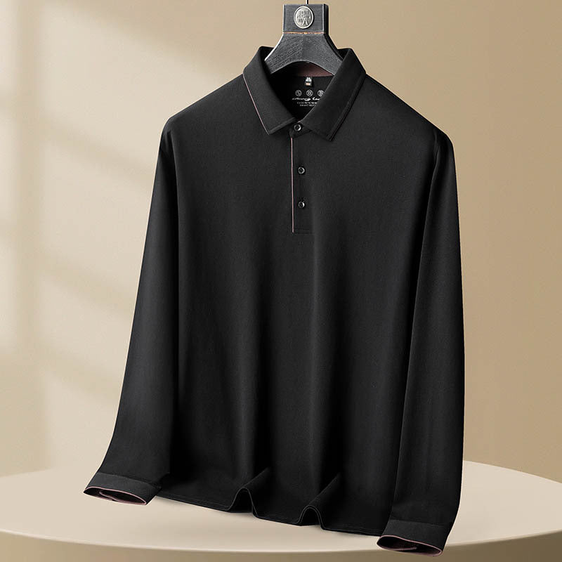 Baumwolle Langarm Herren Poloshirt