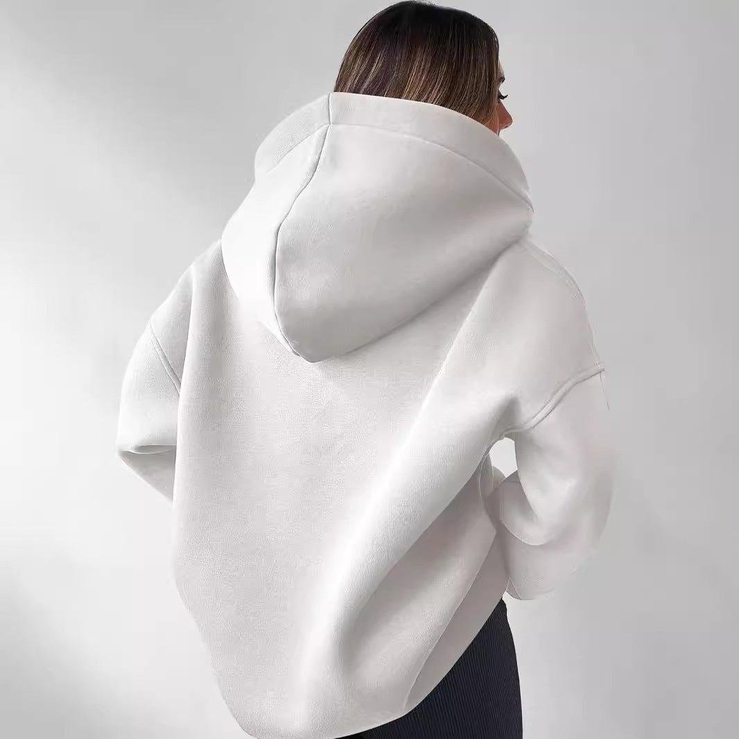 Damen oversized Kapuzenpullover mit modernem Stehkragen und weichen Materialien WW