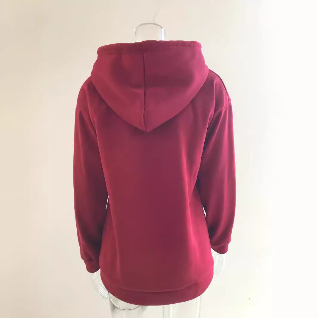 Damen Kapuzenpullover mit Knopfleiste und lässigem Schnitt WW