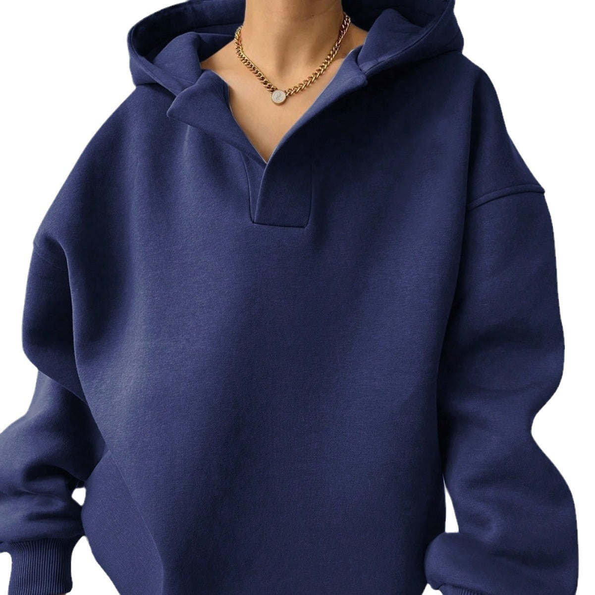 Damen oversized Kapuzenpullover mit modernem Stehkragen und weichen Materialien WW
