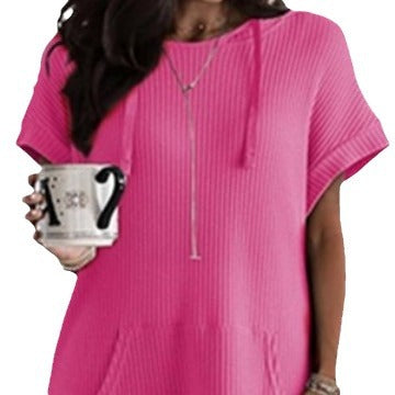 Damen lässiges Hoodie-Kleid mit praktischer Kängurutasche und Relaxed-Fit WW
