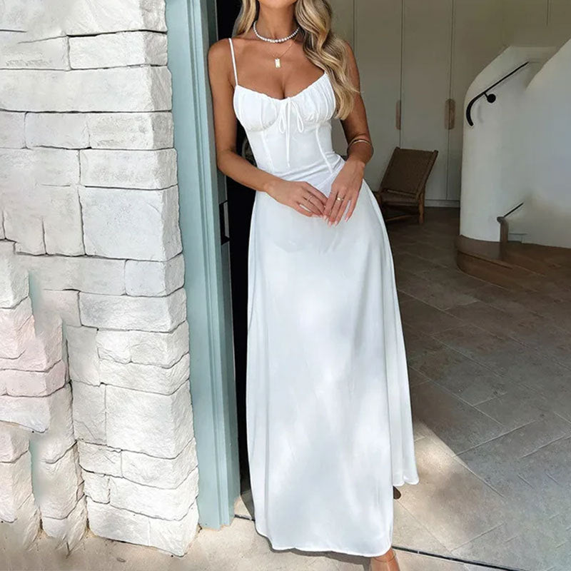 Damen Ärmelloses Maxikleid mit Brustbindung für den Sommer