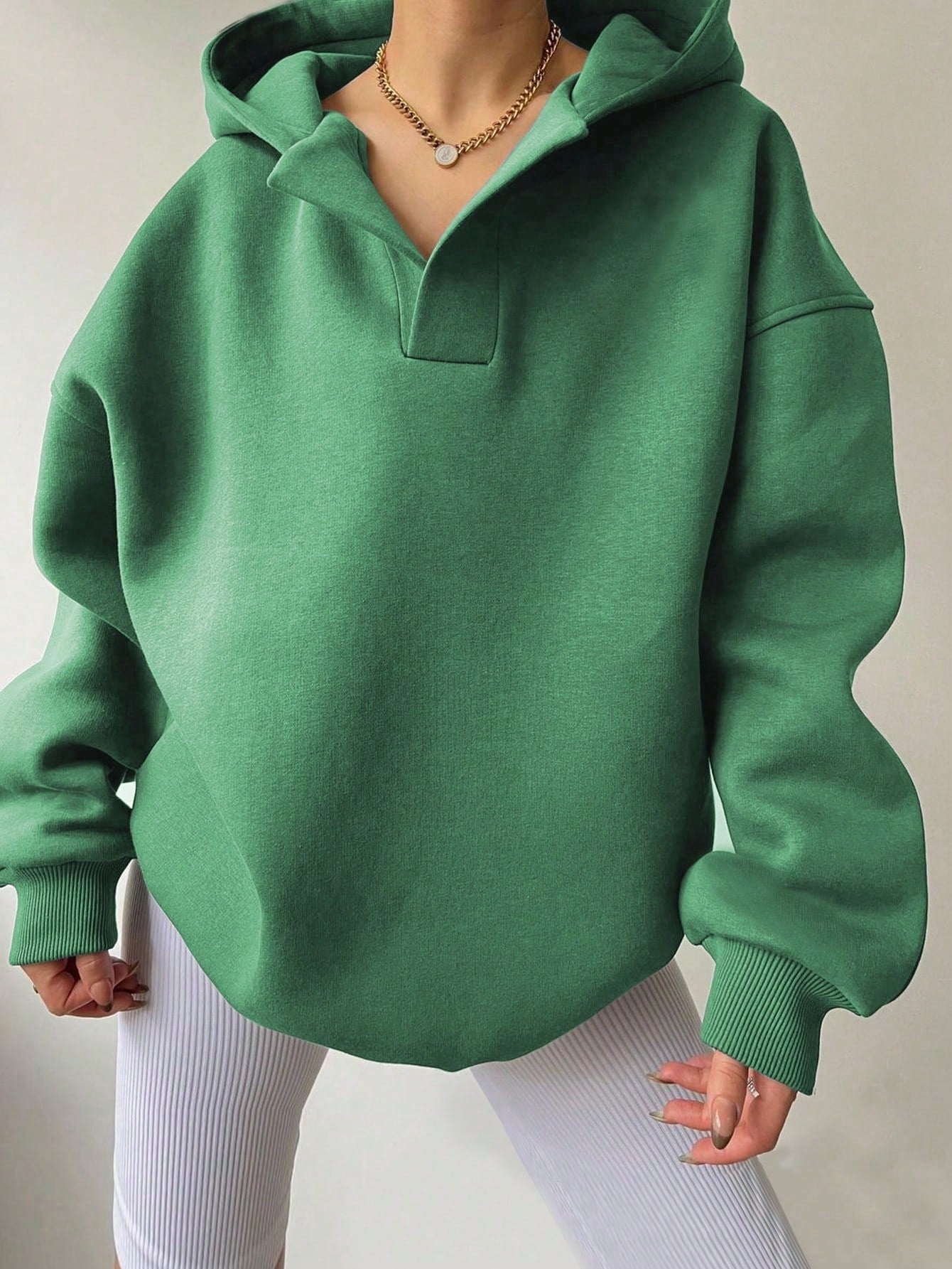 Damen oversized Kapuzenpullover mit modernem Stehkragen und weichen Materialien WW