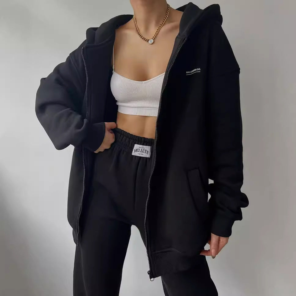 Damen lässiger Oversized Hoodie mit durchgehendem Reißverschluss und praktischen Kängurutaschen WW