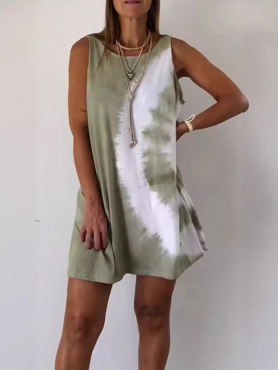 Minikleid für Frauen mit farbverlaufendem Tie-Dye-Druck - Nyshaelis