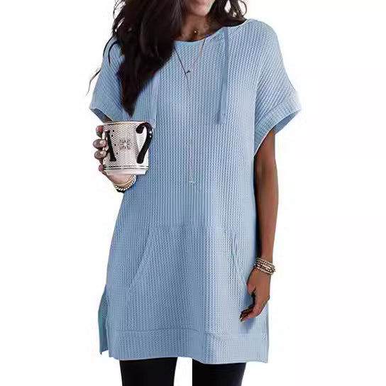 Damen lässiges Hoodie-Kleid mit praktischer Kängurutasche und Relaxed-Fit WW