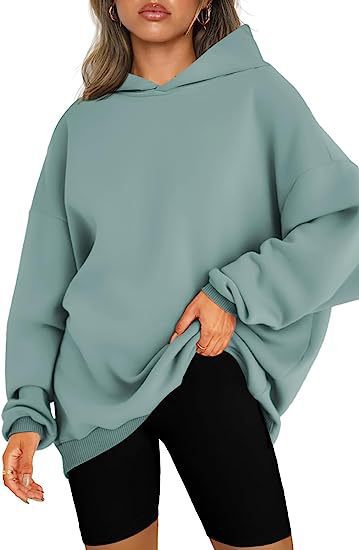 Damen oversized Kapuzenpullover mit seitlichen Schlitzen WW