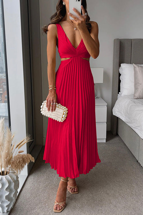 Elsa - Plissee-Maxikleid