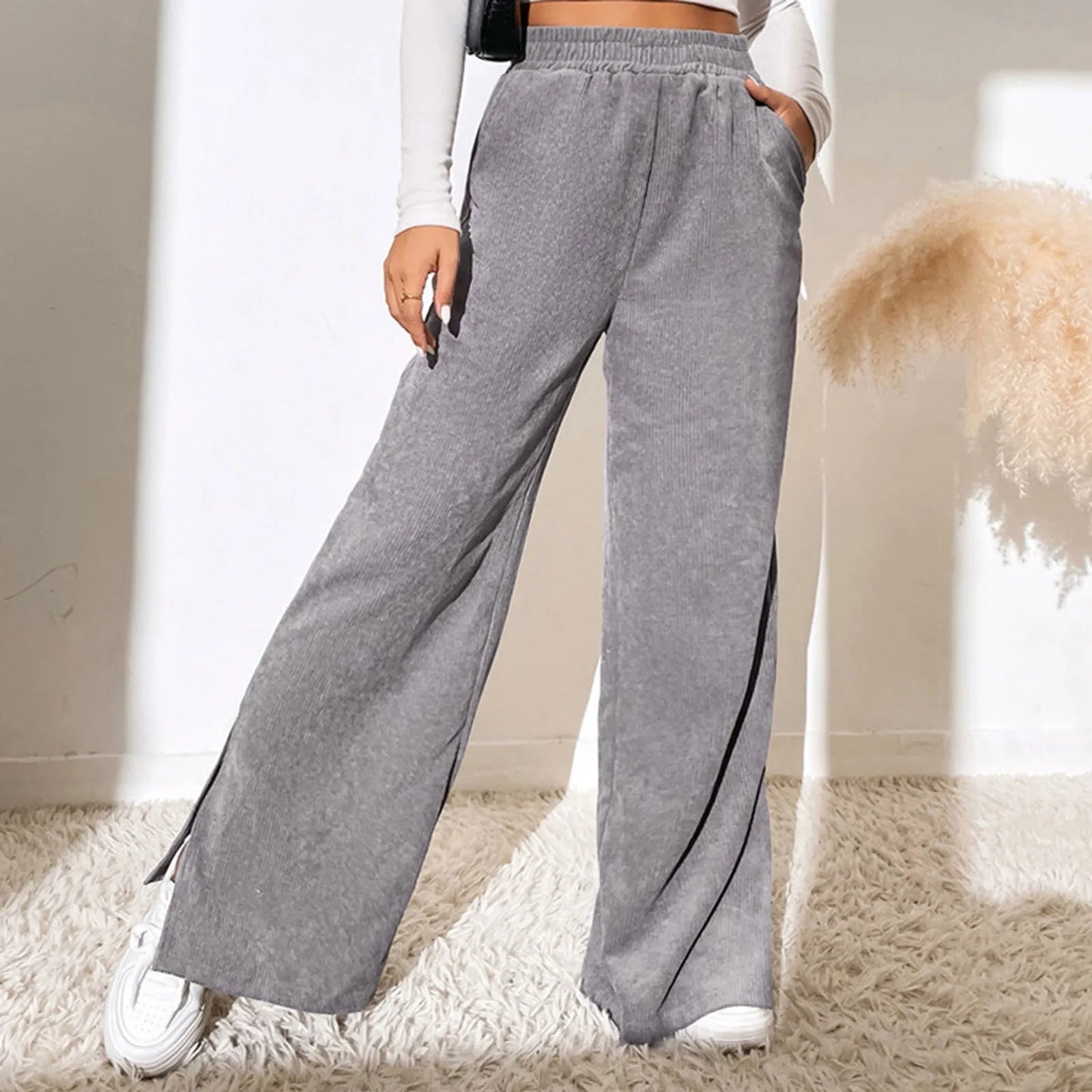 Casual Comfort - Damen Cordhose mit weitem Bein