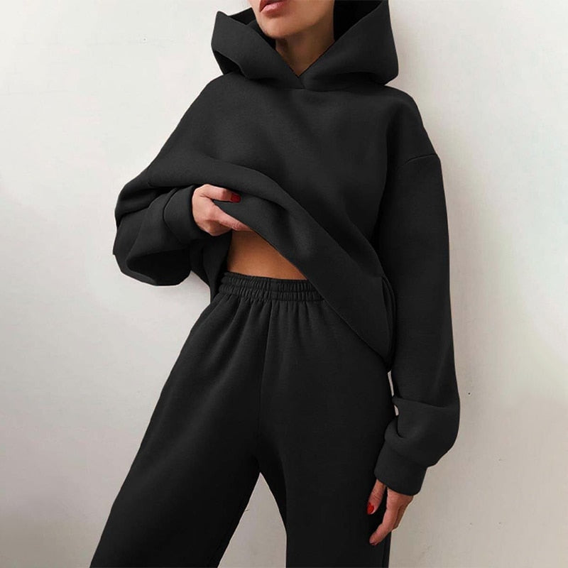 WW - Bequemer Kapuzen-Zweiteiler im Oversize-Look