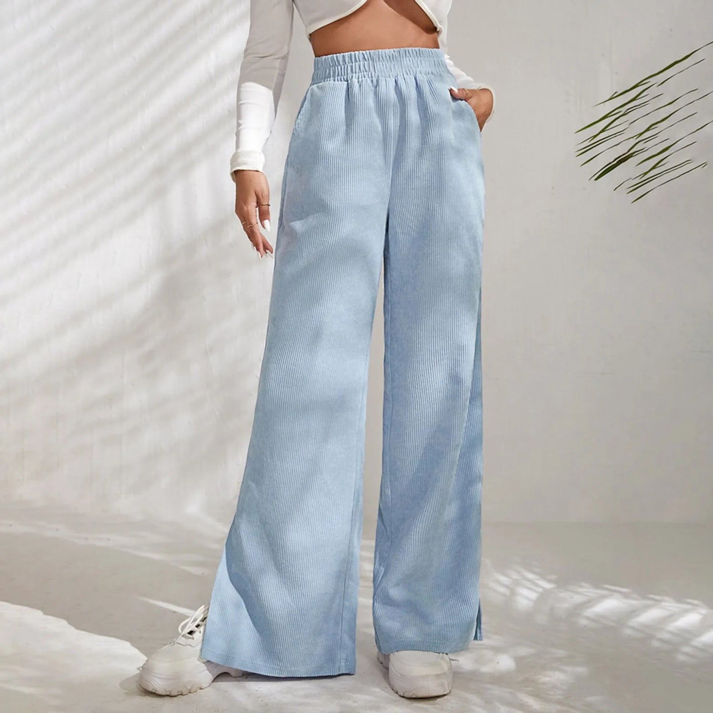 Casual Comfort - Damen Cordhose mit weitem Bein