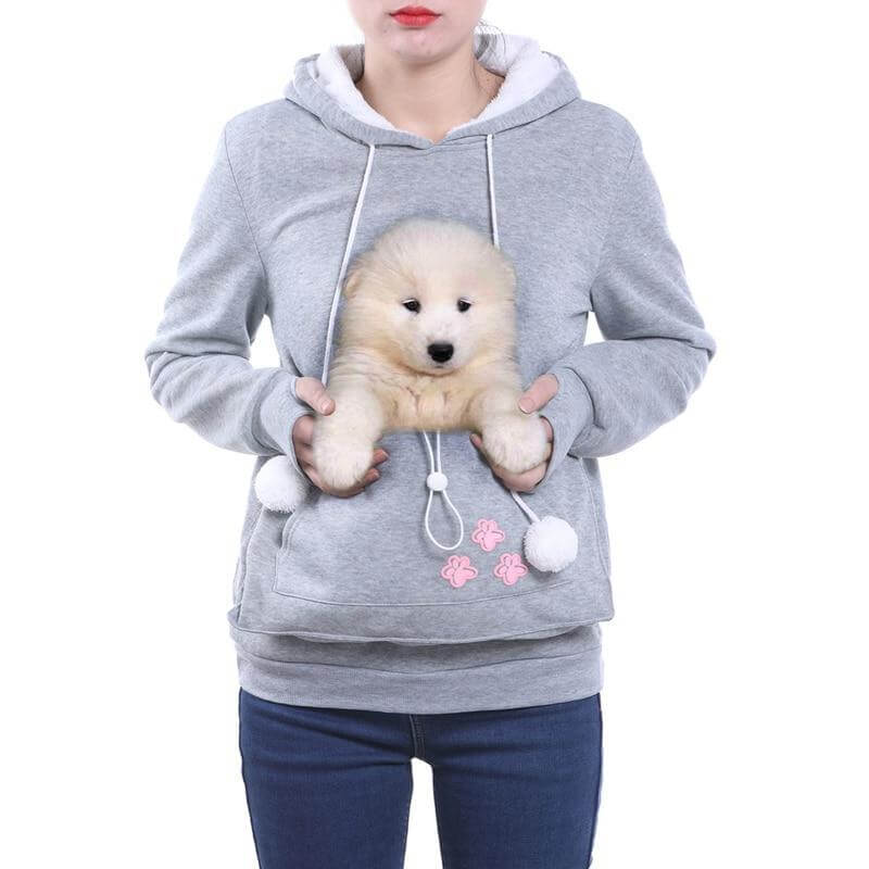 WW - Damen Kapuzenpullover mit bestickten Reißverschlusstaschen für lässige Winterbekleidung