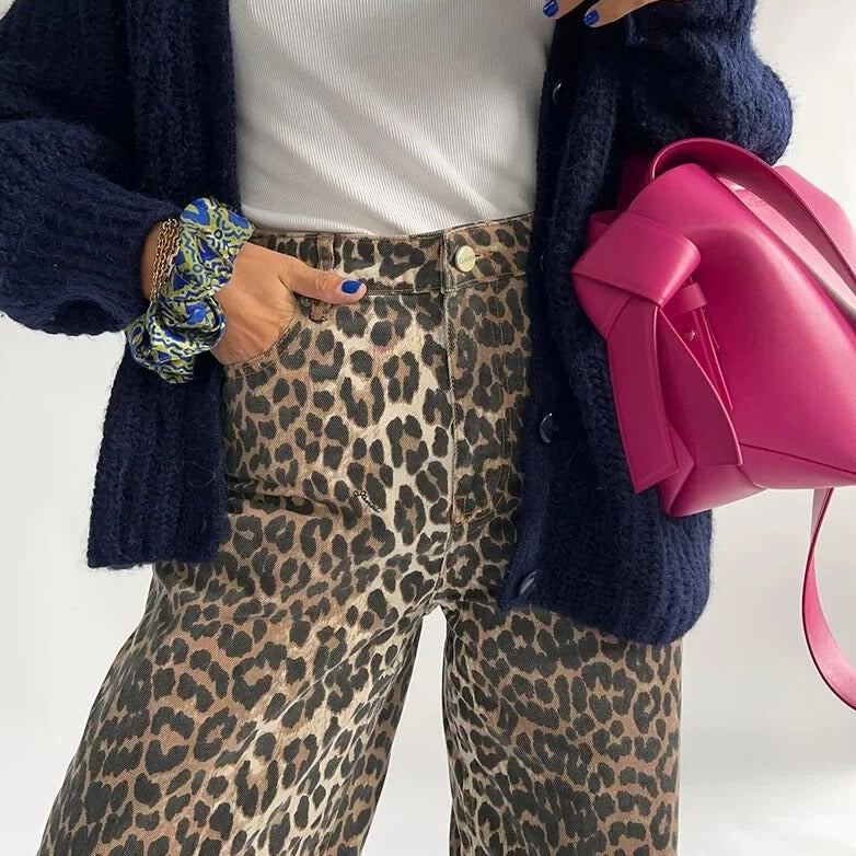 Damenhose Mit Leopardenmuster | Hohe Taille