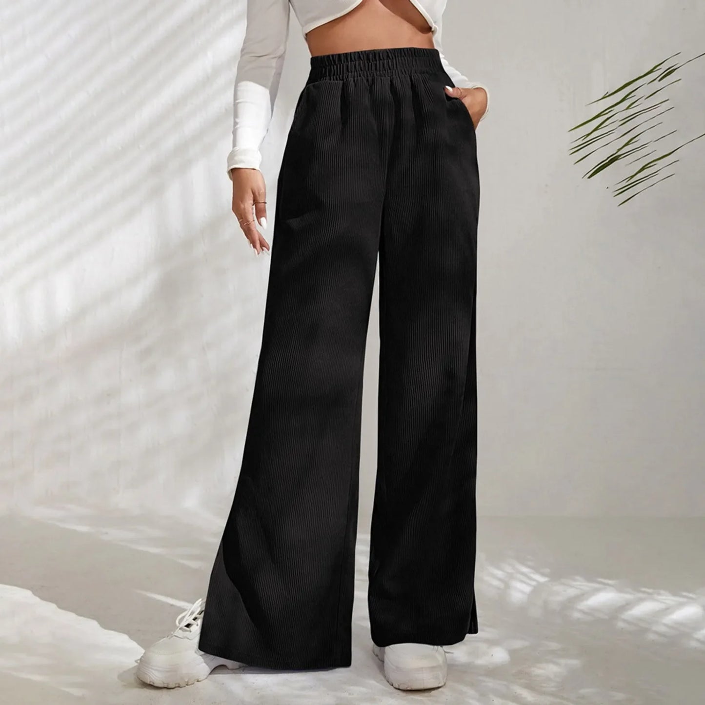 Casual Comfort - Damen Cordhose mit weitem Bein