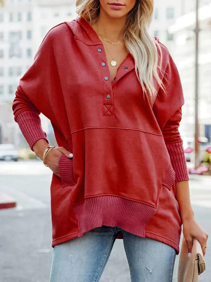 WW – Kapuzenpullover mit V-Ausschnitt