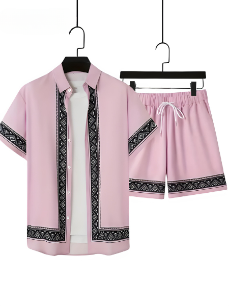 Boho Sommer Set Herren Zweiteilig Shirt und Shorts entspannt - Malik