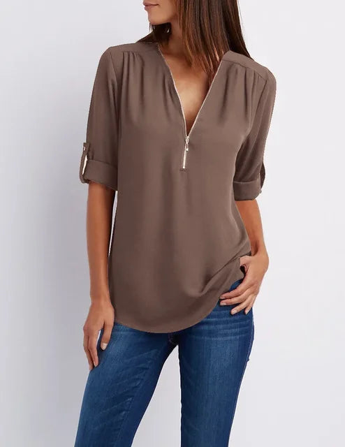 WW | Moderner Top Zip Pullover aus nachhaltiger Baumwolle