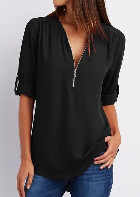 WW | Moderner Top Zip Pullover aus nachhaltiger Baumwolle
