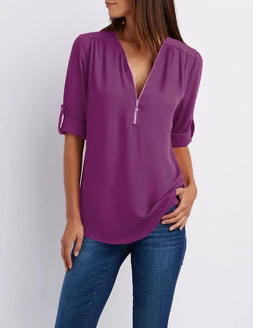 WW | Moderner Top Zip Pullover aus nachhaltiger Baumwolle