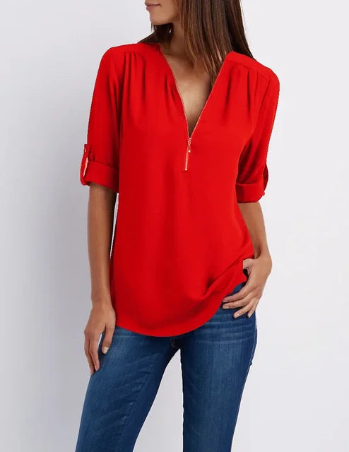 WW | Moderner Top Zip Pullover aus nachhaltiger Baumwolle