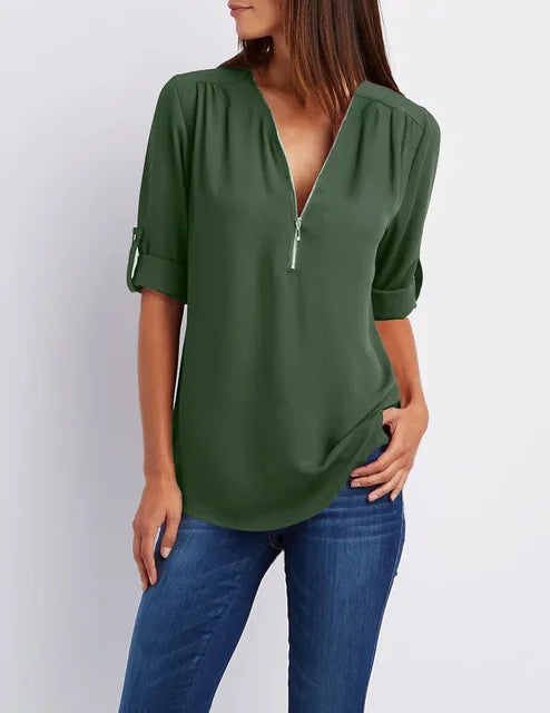 WW | Moderner Top Zip Pullover aus nachhaltiger Baumwolle