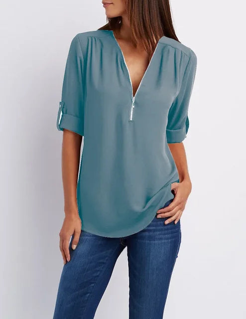 WW | Moderner Top Zip Pullover aus nachhaltiger Baumwolle