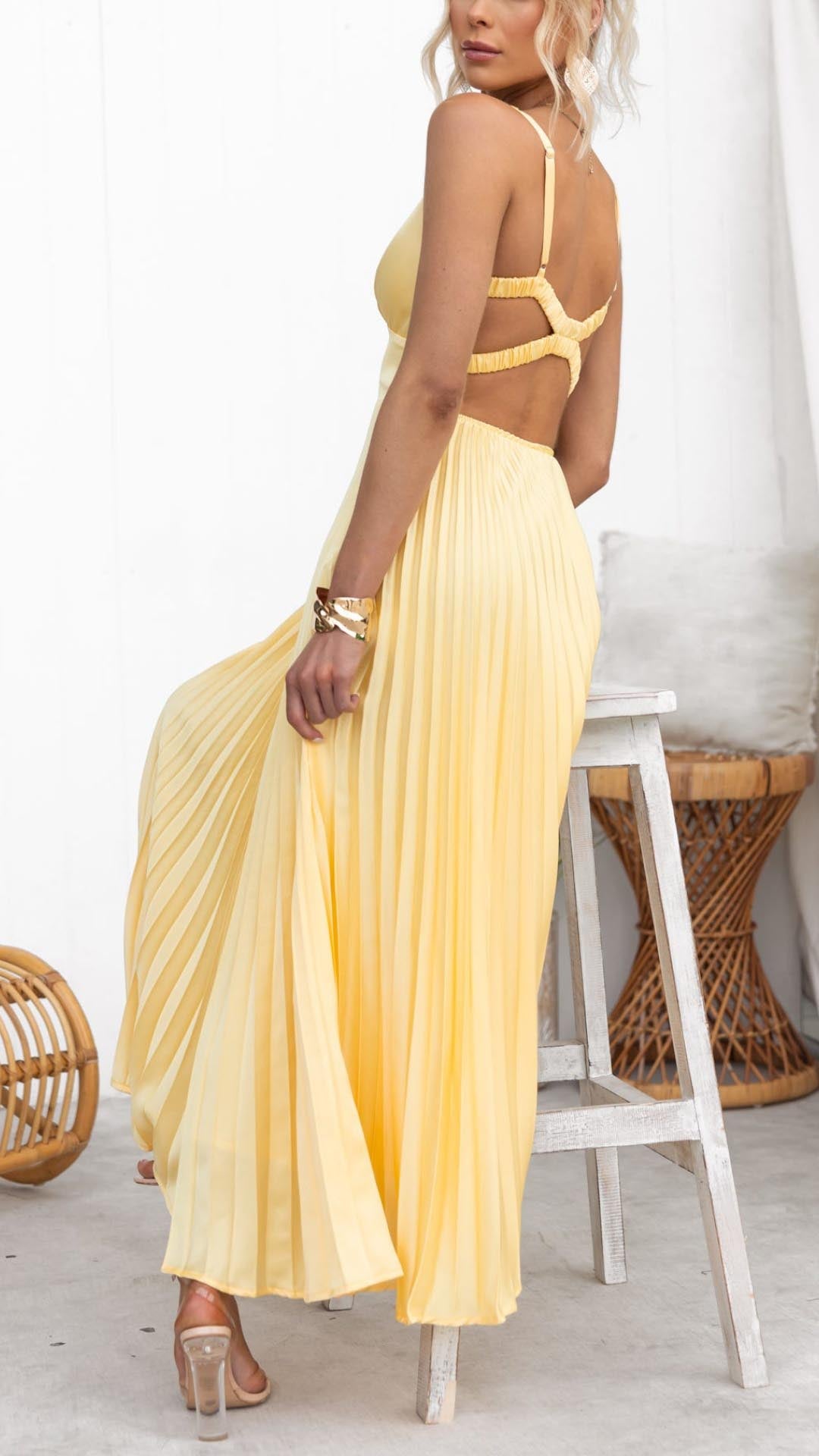 Aby - Sommerliches V-Ausschnitt Maxikleid