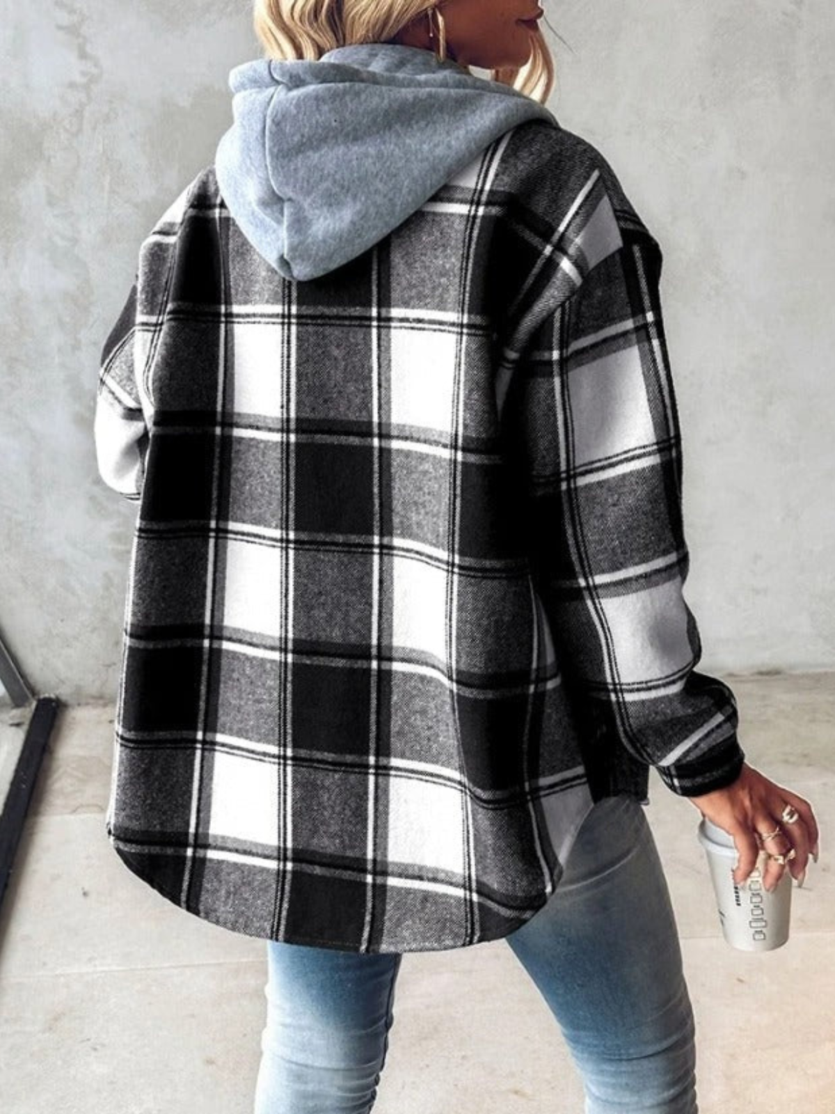 WW | Stil klassischer karierten Hoodie für Damen