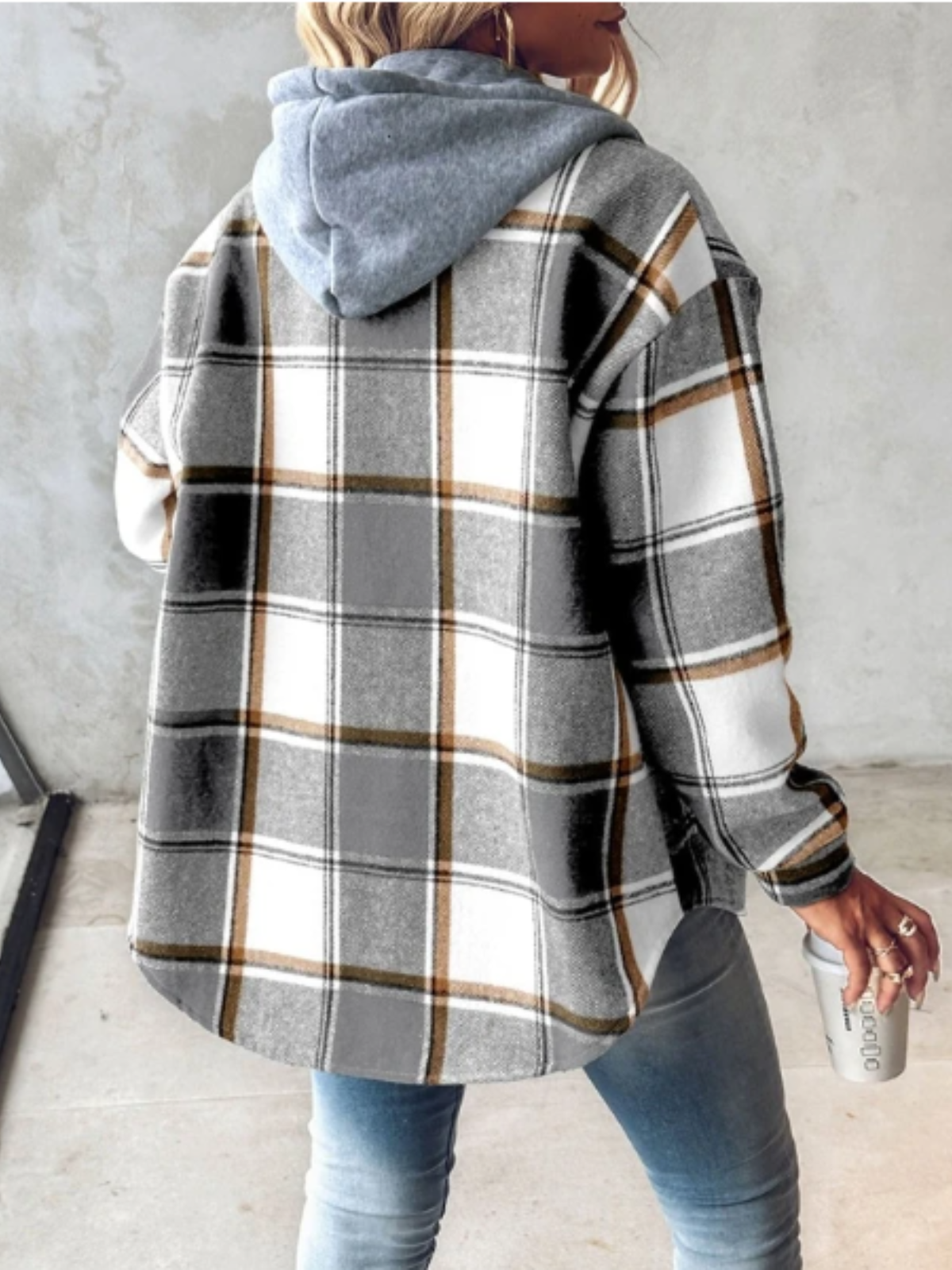 WW | Stil klassischer karierten Hoodie für Damen