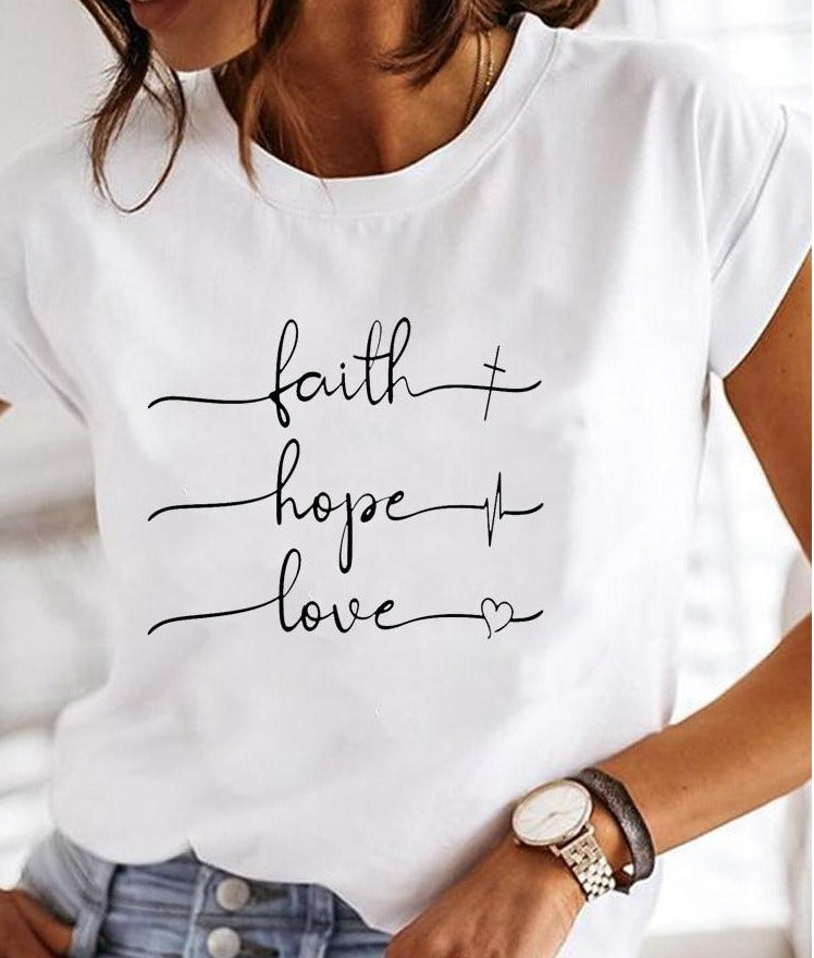 Sommer T Shirt Mit Rundhalsausschnitt Für Damen | Weiß