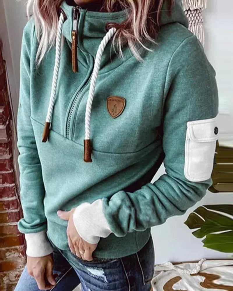 WW | Lässiges Sweatshirt mit Halbem Reißverschluss