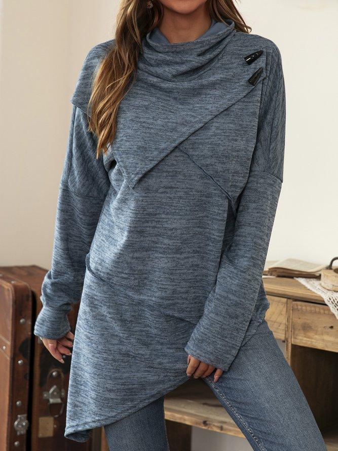Asymmetrisches Sommer-Shirt mit Wasserfallkragen - Liora