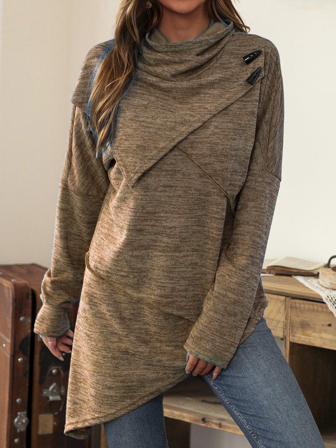 Asymmetrisches Sommer-Shirt mit Wasserfallkragen - Liora