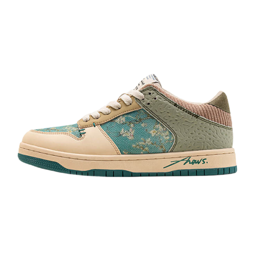 Stilvolle Damen & Herren Kunst-Sneakers mit Mandelblüten-Print – Arta