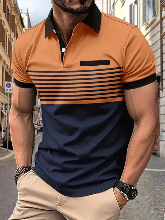 Gestreiftes Sommer-Polohemd für Herren – Damian
