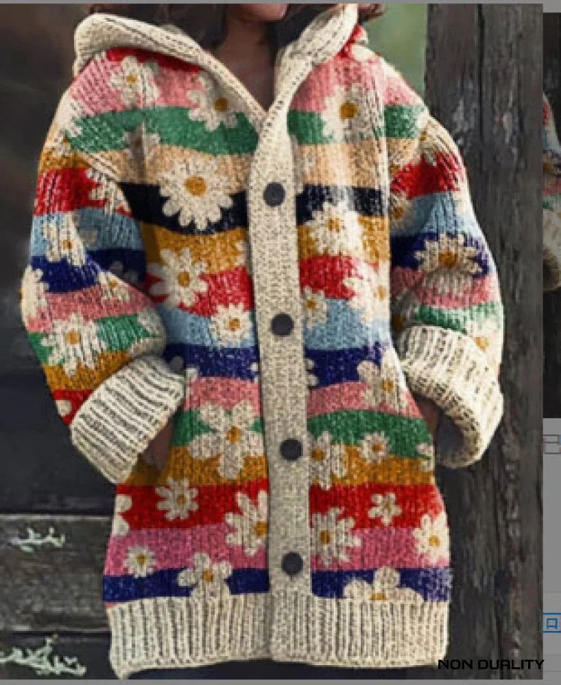 Isabella - Bunt gestrickte Katzen Strickjacke