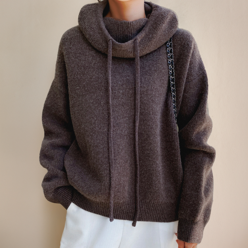 WW | Hoodie - oversized Damenpullover mit Stehkragen