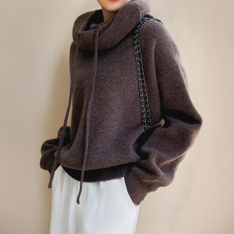 WW | Hoodie - oversized Damenpullover mit Stehkragen