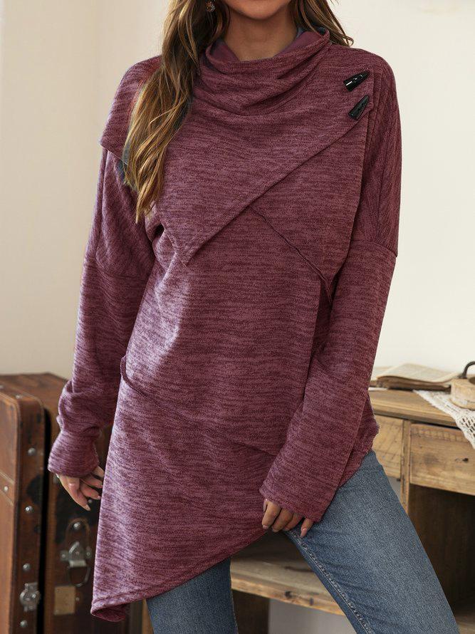 Asymmetrisches Sommer-Shirt mit Wasserfallkragen - Liora
