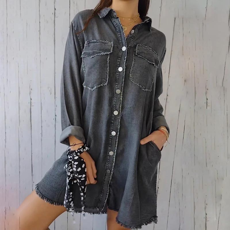 Faux Denim Sommerhemd - Sophie