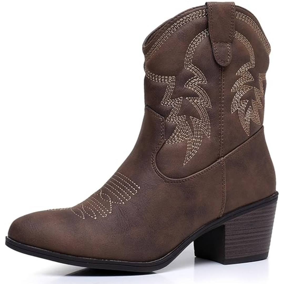 Klassische Halbhöhe Cowgirl-Stiefel - Tammy