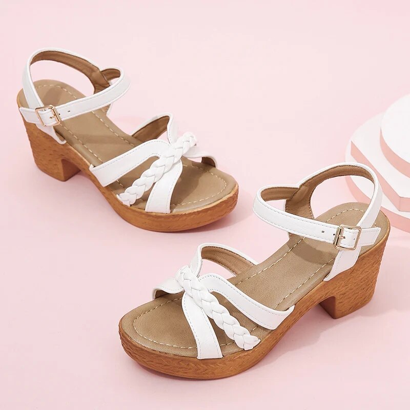 Antia - Elegante Hohe Schuhe Damen mit Knöchelriemen und Zehenoffenem Design