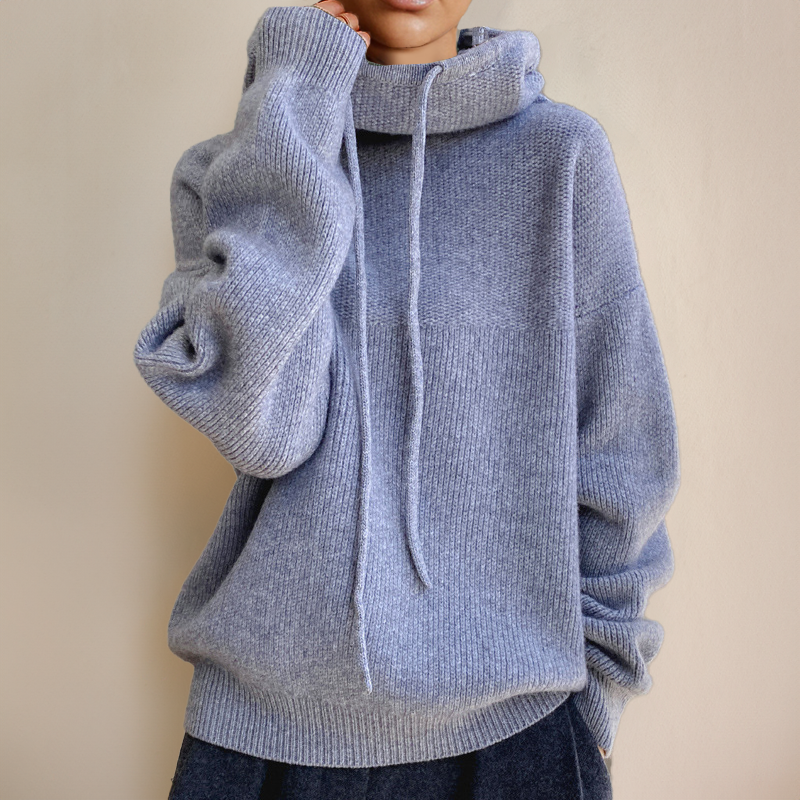 WW | Hoodie - oversized Damenpullover mit Stehkragen