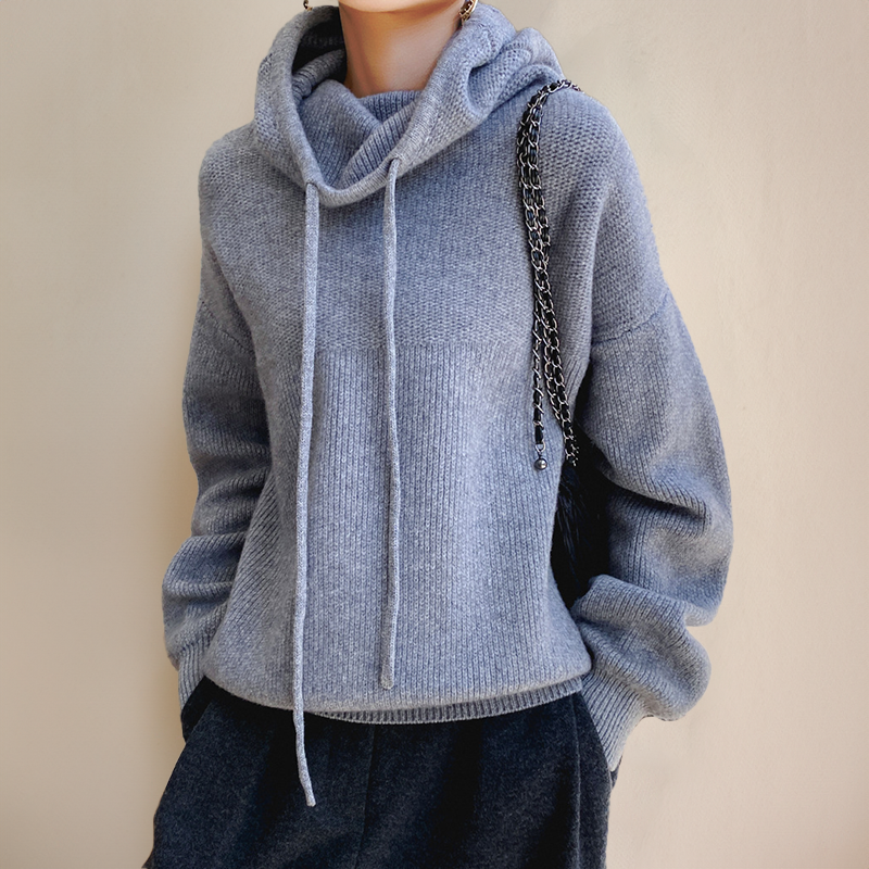 WW | Hoodie - oversized Damenpullover mit Stehkragen